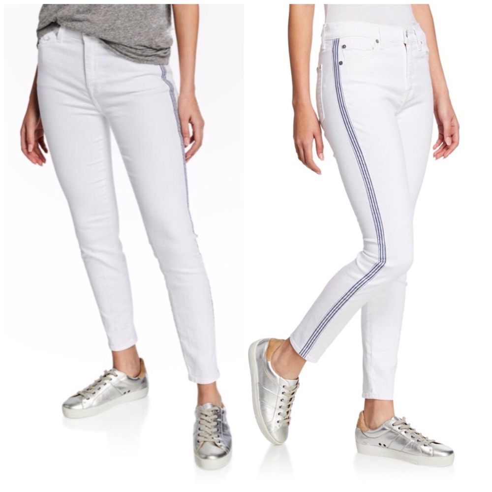 7 for All Mankind Side-Strip Ankle Skinny Jeans
